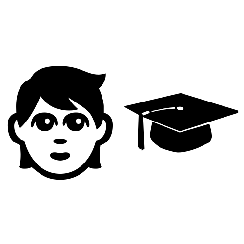🧑🎓 Emoji Domain black and white Symbola rendering